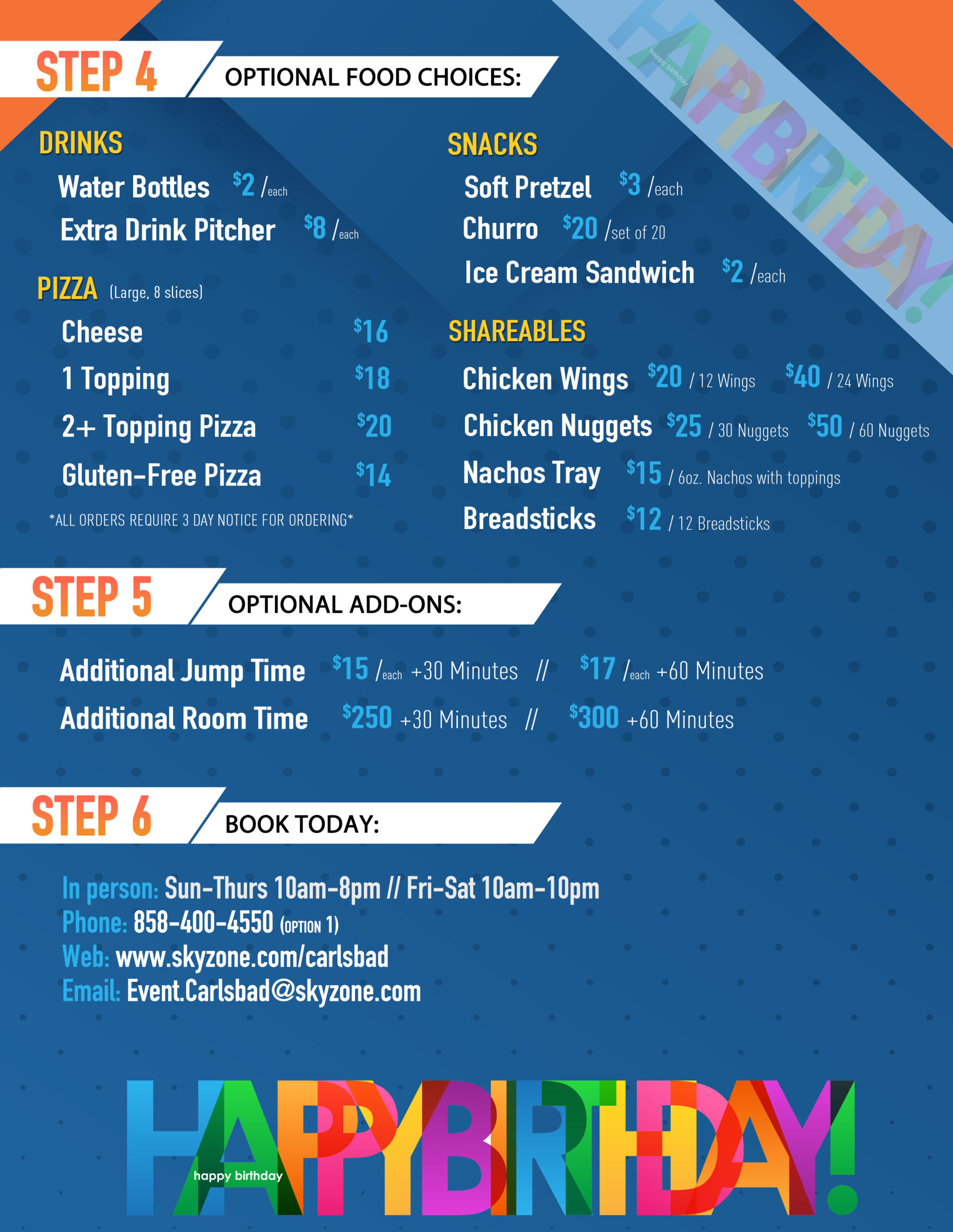 Carlsbad Party Day Planning Sky Zone Trampoline Park