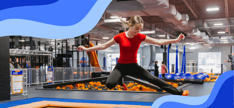 kid jumping at Sky Zone